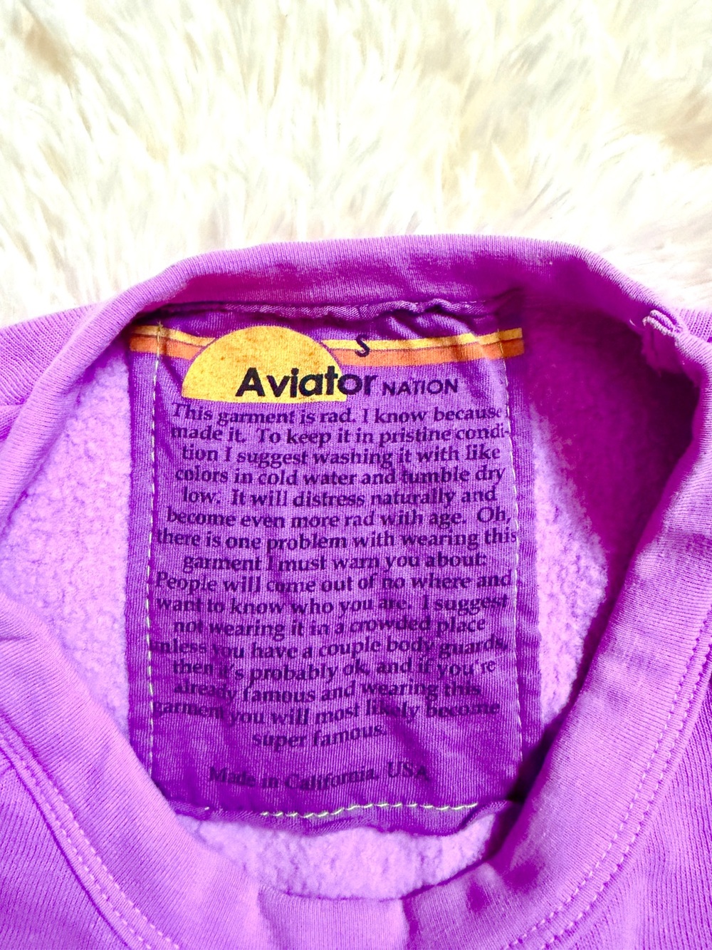 Aviator Nation Purple Crewneck with Pink Lightning Bolt Set - Picture 5 of 11